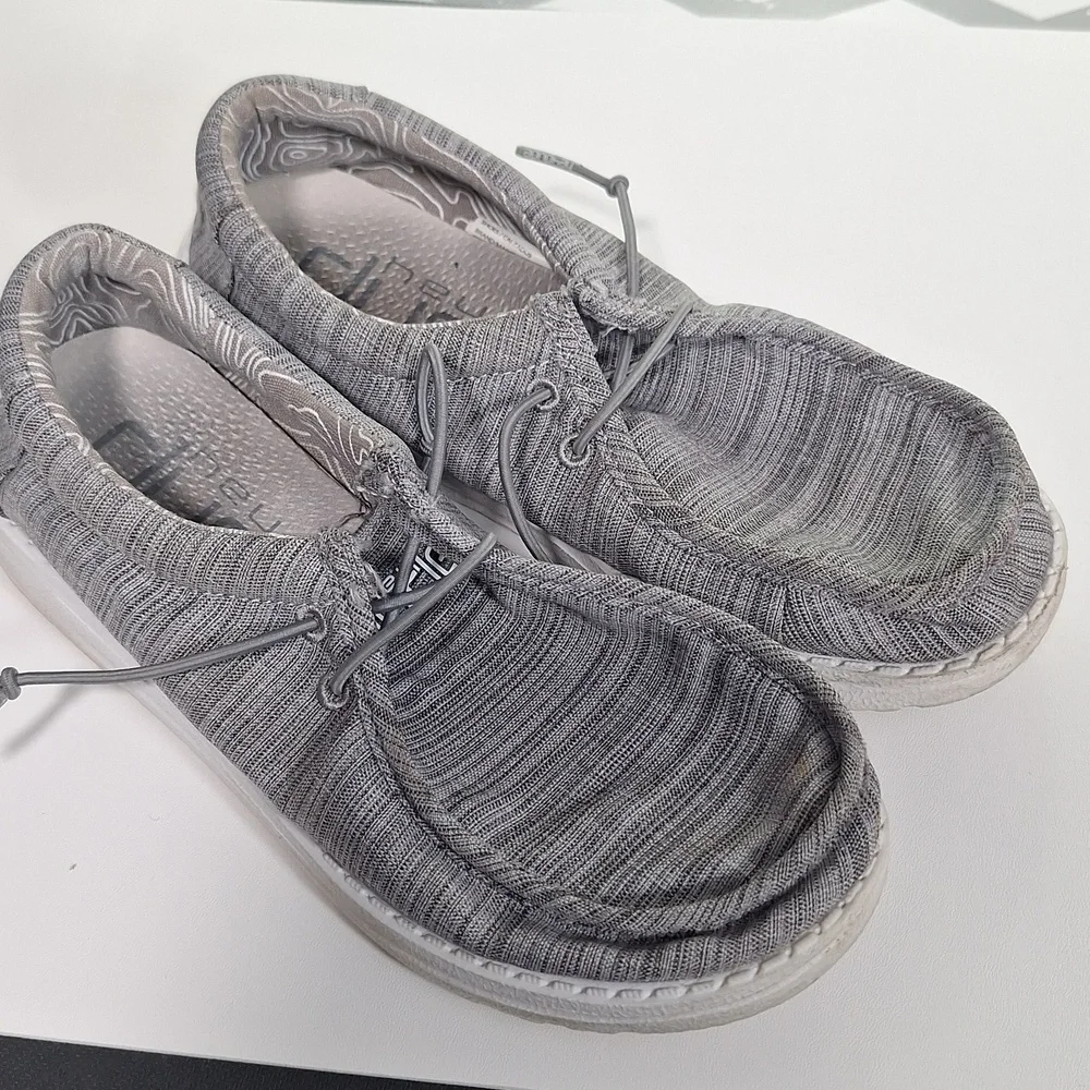 Hey Dude Gray Kids Knit Shoes